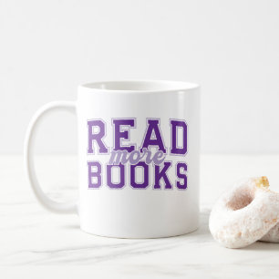 Caneca De Café Leia Mais Livros Roxo Varsity Leitores Livresco