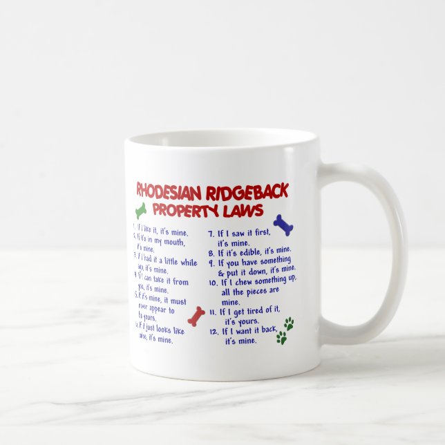 Caneca De Café Leis 2 da propriedade de RHODESIAN RIDGEBACK (Direita)