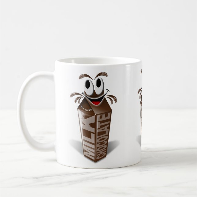 Caneca De Café Leite de chocolate da caixa e dos desenhos (Esquerda)