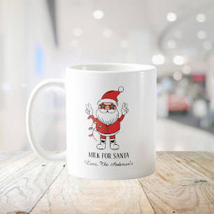 Caneca De Café Leite Retro Para Papai Noel Vermelho Natal