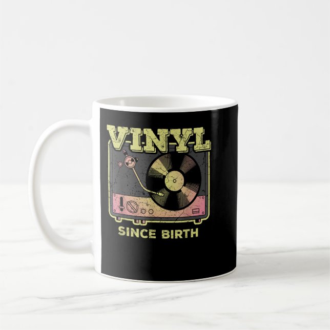 Caneca De Café Leitor de Gravação LP Retro Música Virável Vinil D (Esquerda)