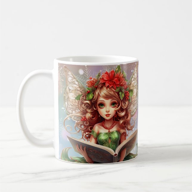Caneca De Café Leitura de Fada de Natal (Esquerda)