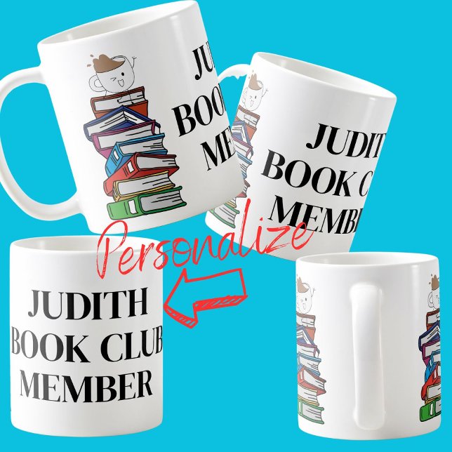 Caneca De Café Leitura de livraria do clube do livro (Criador carregado)