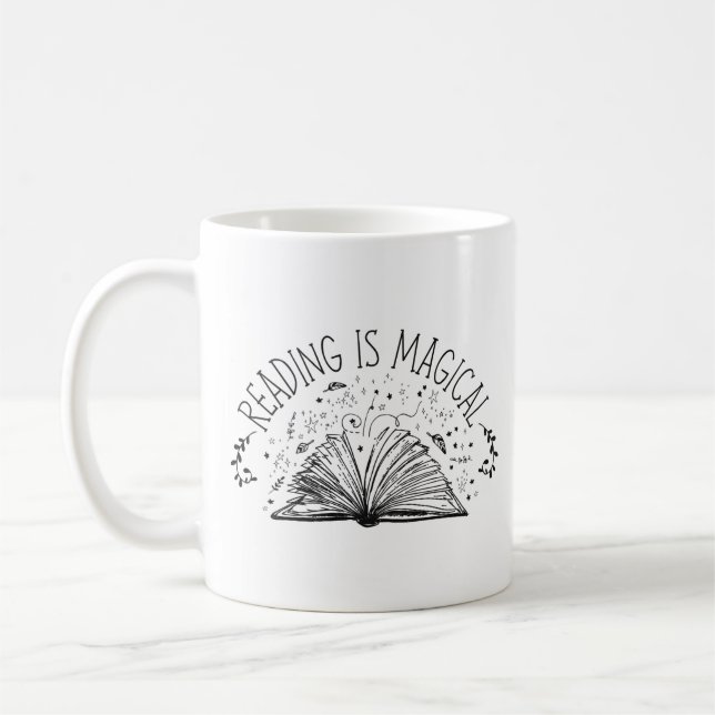 Caneca De Café Leitura De Livro É Magia (Esquerda)