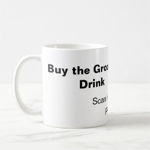 Caneca De Café leitura de QR de solteiro para pagar uma bebida ao
