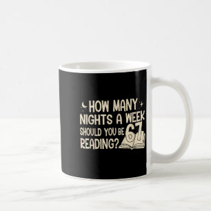 Caneca De Café Leitura Divertida 67 Seis Sete Livro Meme Englieac