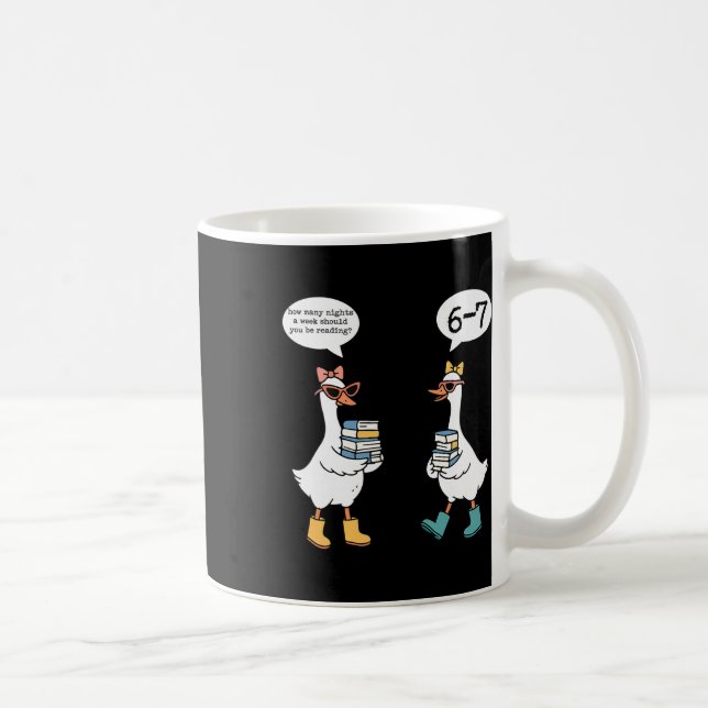 Caneca De Café Leitura Divertida 67 Seis Sete Meme Ganso Professo (Direita)