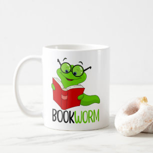 Caneca De Café Leitura do worm de livros
