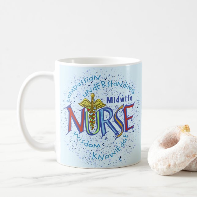 Caneca De Café Lema da Enfermeira Parteira (Com Donut)