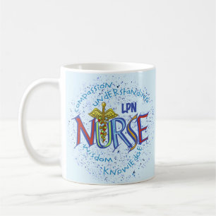 Caneca De Café Lema de Enfermeira LPN