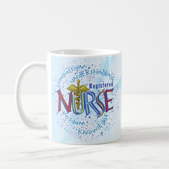 Caneca De Café Lema de Enfermeira Registrada (Esquerda)