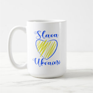 Caneca De Café Lema Slava Ukraini Glória à Ucrânia coração Cof