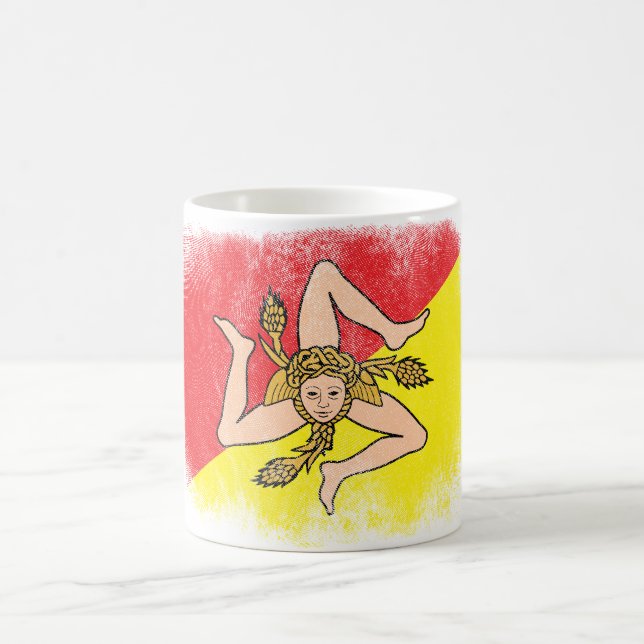 Caneca De Café Lembrança da bandeira de Sicília - design (Centro)
