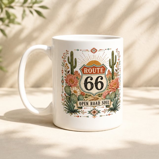 Caneca De Café Lembrança da Rota 66 do Deserto do Sudoeste (Criador carregado)