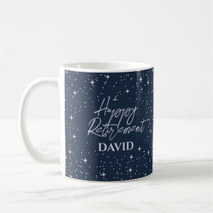 Caneca De Café Lembrança de aposentadoria azul elegante