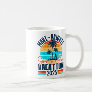 Caneca De Café Lembrança de Férias de 2025 no Maui Havaí para Fam