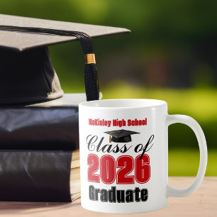 Caneca De Café Lembrança de Formatura da Turma Vermelha de 2026