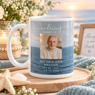 Caneca De Café Lembrança de Foto Funeral Memorial Masculino Coste