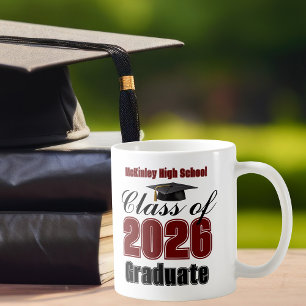 Caneca De Café Lembrança de Graduação da Turma de 2026 Marrom