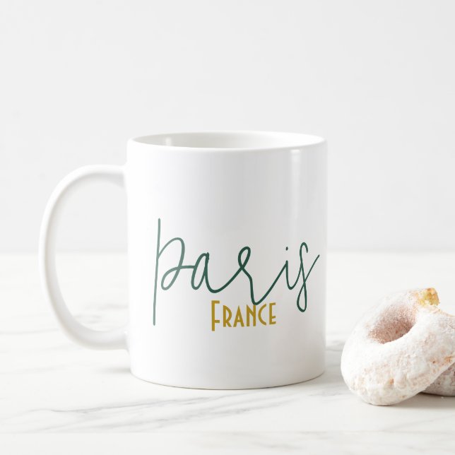 Caneca De Café Lembrança de Paris, França (Com Donut)