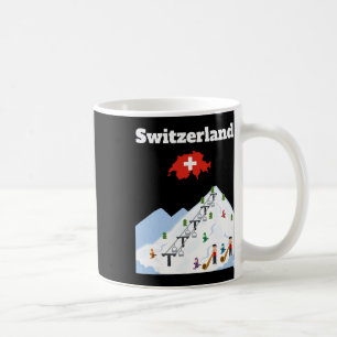 Caneca De Café Lembrança de Viagem de Esqui na Suíça Amante de Es