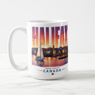 Caneca De Café Lembrança de viagem para o porto à beira-mar de Ha