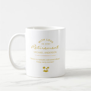 Caneca De Café Lembrança Personalizada de Aposentadoria em Ouro E