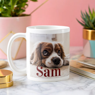 Caneca De Café Lembrança personalizada simples com foto e nome do