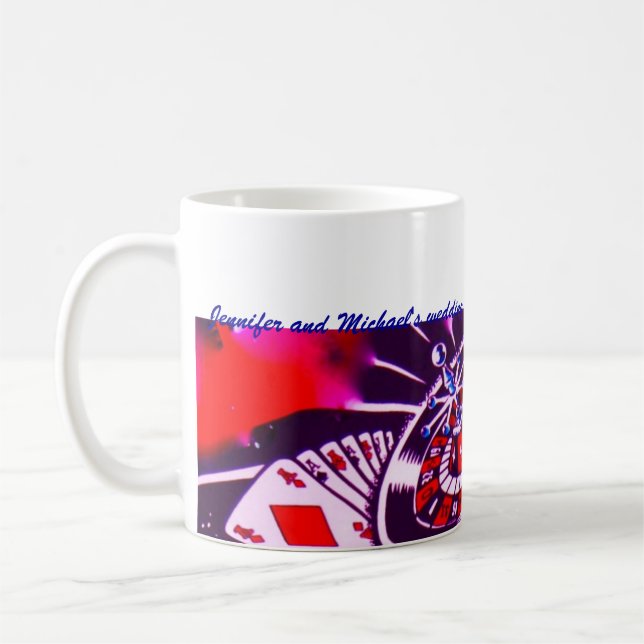 Caneca De Café Lembrança roxa da paixão do tema do casino (Esquerda)