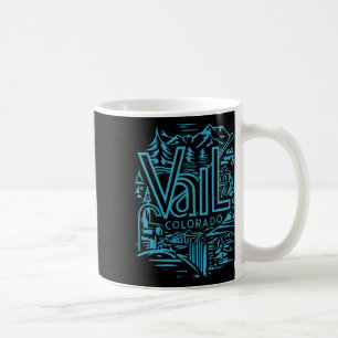 Caneca De Café Lembrança Vintage Esqui Exterior Legal Visite Vail