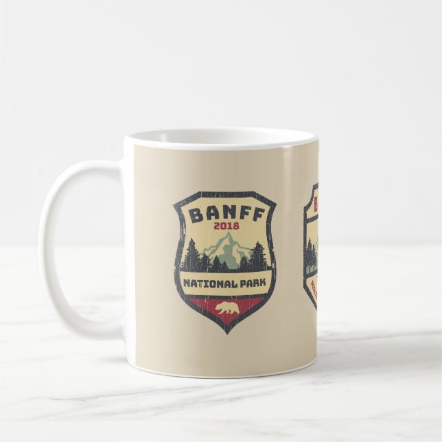 Caneca De Café Lembranças canadenses de Banff do parque nacional (Esquerda)