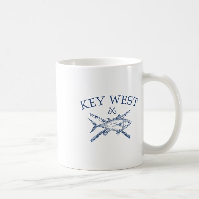 Caneca De Café Lembranças de Key West Flórida Pesca Antigo  (Direita)