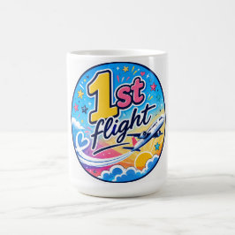 Caneca De Café Lembrancinha colorida de avião do primeiro voo