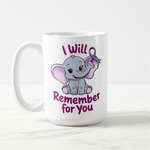 Caneca De Café Lembrar-me-ei de você, elefante bonito, Alzheimer