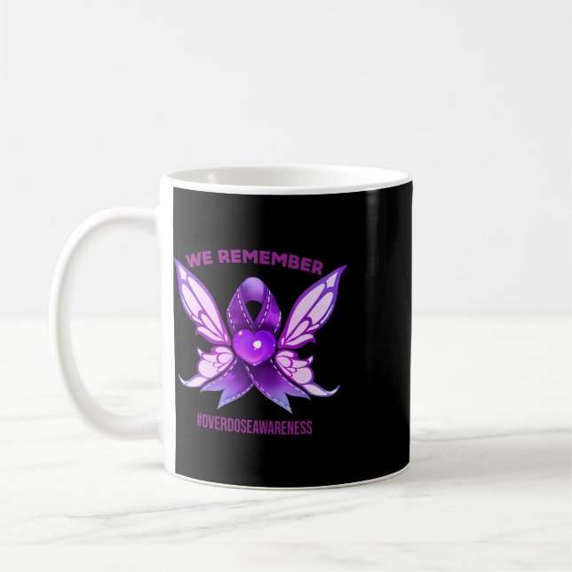 Caneca De Café Lembre-se da Fita Roxa Conscientização sobre Overd (Esquerda)