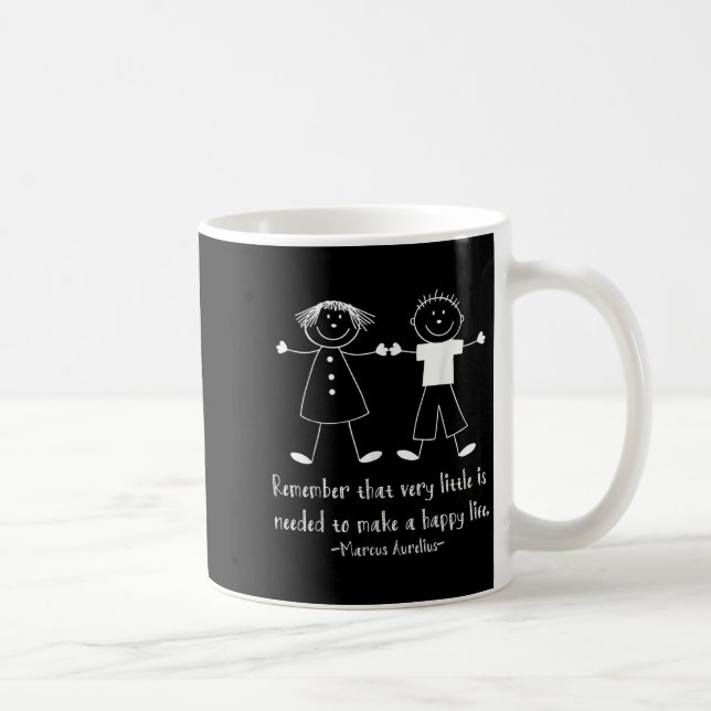 Caneca De Café Lembre-se da vida feliz Marcus Aurelius Citação es (Direita)