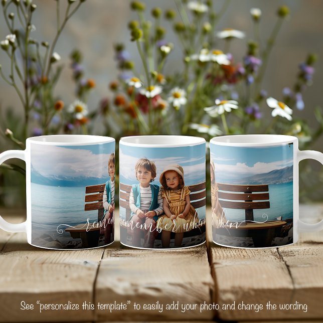 Caneca De Café Lembre-se Quando Modelo de Texto Foto Bonito (Criador carregado)