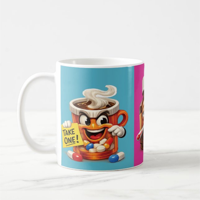Caneca De Café Lembrete de Cor para Tomar Seu Comprimido (Esquerda)