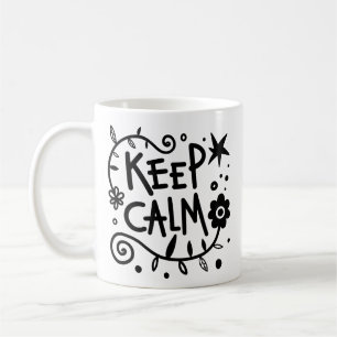 Caneca De Café Lembrete Simples Mantenha Calma, Colar, Limpar Por