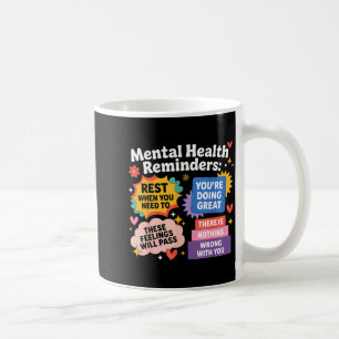 Caneca De Café Lembretes de saúde mental notas Lembretes de saúde