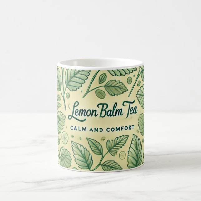 Caneca De Café Lemon Balm Tea Design AI art (Centro)