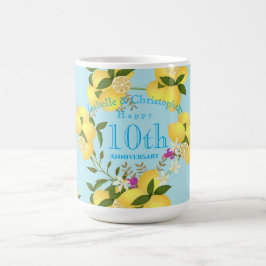 Caneca De Café Lemon Squeeze Weding Aniversário Blue