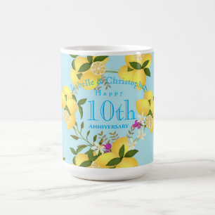 Caneca De Café Lemon Squeeze Weding Aniversário Blue
