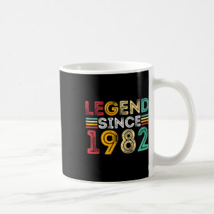Caneca De Café Lenda Desde 1982 Nascer De Aniversário Vintage Em