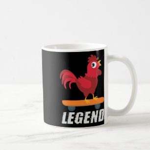 Caneca De Café Lenda do Galo Engraçado Skateboard Galinha Present