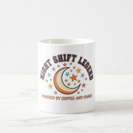 Caneca De Café Lenda do Turno da Noite Café e Caos Vintage Retro