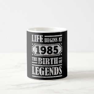 Caneca De Café Lenda Nascida em 1985 Presente de Aniversário Retr