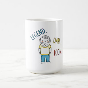 Caneca De Café Lenda. Pai. Icon. Dia dos Pais