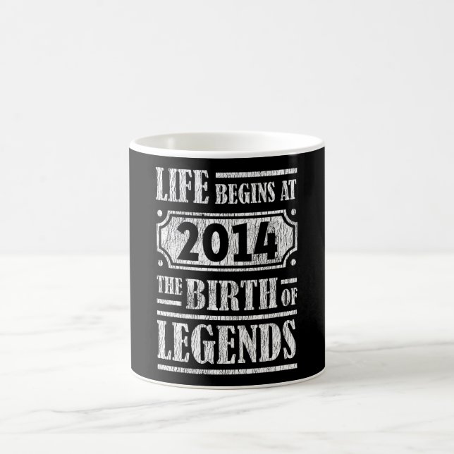 Caneca De Café Lenda Retro Nascida em 2014 Presente de Aniversári (Centro)