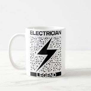 Caneca De Café Lendário Eletricista Trabalhador de Eletro Tensão 